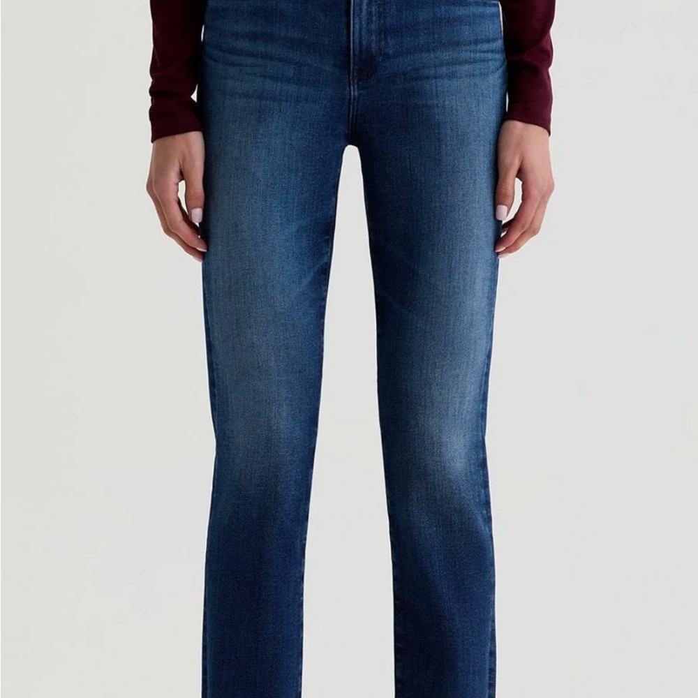 AG Adriano Goldschmied Dark Blue Straight Leg Jeans